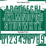 Maglia da calcio Kelly bianca personalizzata con tecnica di sublimazione, frammento astratto verde Maglia da calcio Kelly bianca personalizzata con tecnica di sublimazione, frammento astratto verde