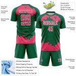 Maglia da calcio personalizzata, motivo Kelly, rosa-bianco verde, frammento astratto, sublimazione, neon Maglia da calcio personalizzata, motivo Kelly, rosa-bianco verde, frammento astratto, sublimazione, neon