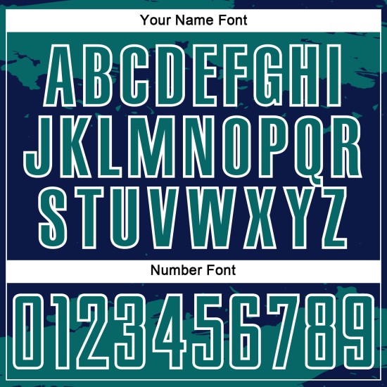 Frammento di sublimazione astratta personalizzata maglia blu navy uniforme da calcio arte verde acqua-bianco Frammento di sublimazione astratta personalizzata maglia blu navy uniforme da calcio arte verde acqua-bianco