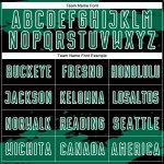 Maglia da calcio Kelly Uniform Black Abstract personalizzata con stampa a sublimazione, frammento verde-bianco Maglia da calcio Kelly Uniform Black Abstract personalizzata con stampa a sublimazione, frammento verde-bianco