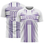 Maglia da calcio viola uniforme con linee sublimatiche bianche personalizzate Maglia da calcio viola uniforme con linee sublimatiche bianche personalizzate