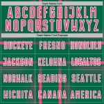 Maglia da calcio personalizzata con stampa a sublimazione al neon, linee Kelly Green, uniforme rosa-bianca Maglia da calcio personalizzata con stampa a sublimazione al neon, linee Kelly Green, uniforme rosa-bianca