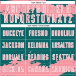 Maglia da calcio personalizzata con stampa a sublimazione di medie dimensioni, motivo astratto, rosa e bianco, frammento verde acqua Maglia da calcio personalizzata con stampa a sublimazione di medie dimensioni, motivo astratto, rosa e bianco, frammento verde acqua