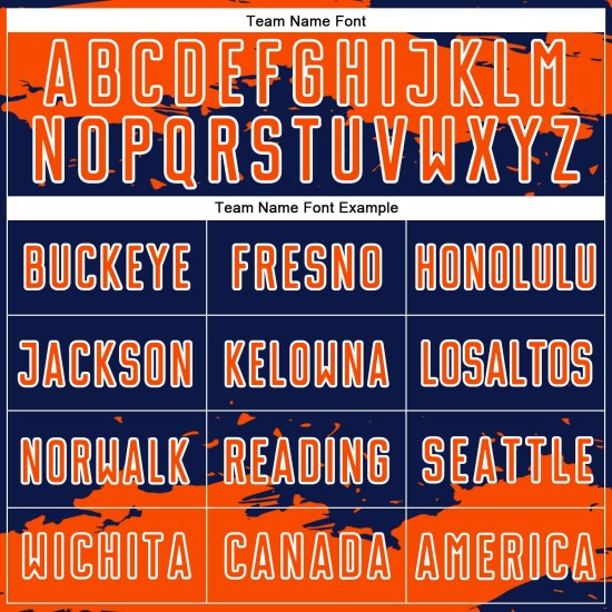 Maglia da calcio Fragment personalizzata arancione-bianca con motivo astratto blu navy, stampata a sublimazione Maglia da calcio Fragment personalizzata arancione-bianca con motivo astratto blu navy, stampata a sublimazione