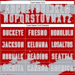 Maglia da calcio personalizzata con stampa a sublimazione, frammento d'arte astratta rossa uniforme grigio-bianca Maglia da calcio personalizzata con stampa a sublimazione, frammento d'arte astratta rossa uniforme grigio-bianca