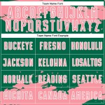 Maglia verde personalizzata Kelly, frammento artistico, stampa astratta rosa-bianca, sublimazione, calcio medio Maglia verde personalizzata Kelly, frammento artistico, stampa astratta rosa-bianca, sublimazione, calcio medio