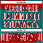 Frammento astratto di maglia da calcio personalizzata in rosso-verde acqua e bianco, sublimazione artistica