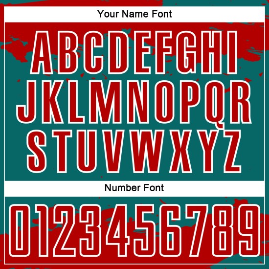 Frammento astratto di maglia da calcio personalizzata in rosso-verde acqua e bianco, sublimazione artistica