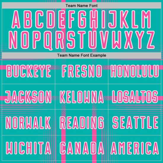 Maglia da calcio personalizzata con linee uniformi rosa-bianche, stampa a sublimazione, acquamarina Maglia da calcio personalizzata con linee uniformi rosa-bianche, stampa a sublimazione, acquamarina