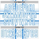 Maglia da calcio personalizzata con stampa sublimatica blu polvere e linee bianche Maglia da calcio personalizzata con stampa sublimatica blu polvere e linee bianche