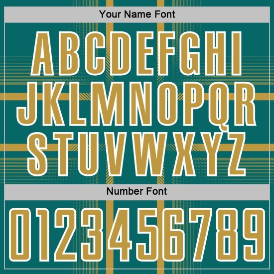 Maglia da calcio personalizzata Old Lines Sublimation Uniform Teal Oro-Bianco Maglia da calcio personalizzata Old Lines Sublimation Uniform Teal Oro-Bianco