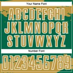 Maglia da calcio Kelly Soccer, vecchia uniforme con stampa a sublimazione, personalizzata con frammenti astratti, verde oro e bianco