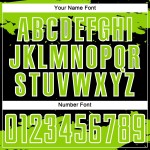 Maglia personalizzata con stampa sublimatica divisa da calcio Fragment, verde-bianco, arte astratta nera al neon Maglia personalizzata con stampa sublimatica divisa da calcio Fragment, verde-bianco, arte astratta nera al neon