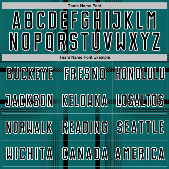 Maglia da calcio personalizzata con linee di sublimazione uniformi nero-bianco verde acqua