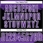 Maglia da calcio astratta personalizzata, frammento nero, arte uniforme viola-bianca, sublimazione Maglia da calcio astratta personalizzata, frammento nero, arte uniforme viola-bianca, sublimazione