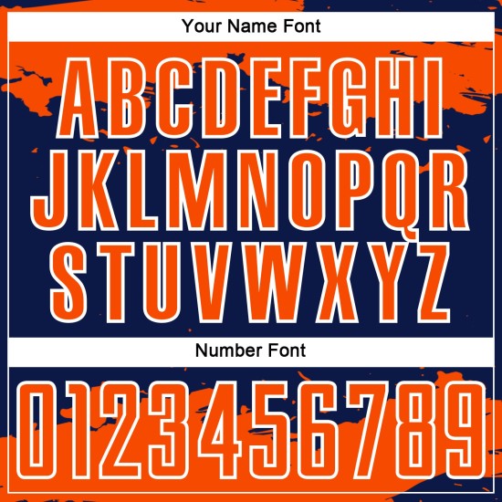 Maglia da calcio Fragment personalizzata arancione-bianca con motivo astratto blu navy, stampata a sublimazione Maglia da calcio Fragment personalizzata arancione-bianca con motivo astratto blu navy, stampata a sublimazione