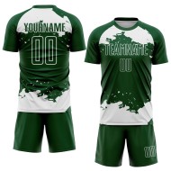 Frammento di maglia uniforme, arte sublimatica personalizzata astratta verde bianca da calcio Frammento di maglia uniforme, arte sublimatica personalizzata astratta verde bianca da calcio