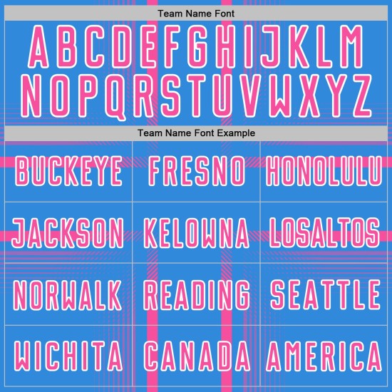 Maglia da calcio personalizzata con stampa sublimatica delle linee blu, uniforme rosa-bianca Maglia da calcio personalizzata con stampa sublimatica delle linee blu, uniforme rosa-bianca