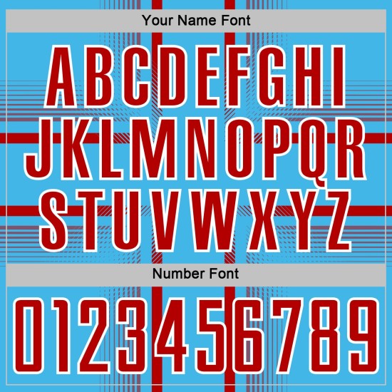 Maglia da calcio personalizzata con sublimazione, linee blu, uniforme rossa e bianca Maglia da calcio personalizzata con sublimazione, linee blu, uniforme rossa e bianca