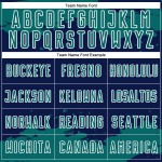 Frammento di sublimazione astratta personalizzata maglia blu navy uniforme da calcio arte verde acqua-bianco Frammento di sublimazione astratta personalizzata maglia blu navy uniforme da calcio arte verde acqua-bianco