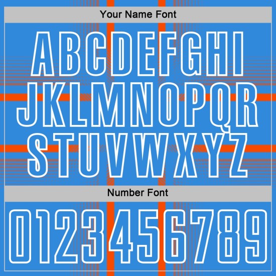 Maglia da calcio personalizzata con linee di sublimazione blu polvere arancione e bianco Maglia da calcio personalizzata con linee di sublimazione blu polvere arancione e bianco