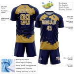 Frammento di maglia astratta Old Navy, uniforme da calcio personalizzata, oro e bianco, stampata a sublimazione Frammento di maglia astratta Old Navy, uniforme da calcio personalizzata, oro e bianco, stampata a sublimazione
