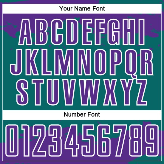 Frammento di uniforme astratta da calcio, maglia da calcio viola-verde acqua e bianca, arte personalizzata