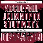 Maglia da calcio personalizzata astratta nera cremisi-bianca, frammento d'arte Maglia da calcio personalizzata astratta nera cremisi-bianca, frammento d'arte