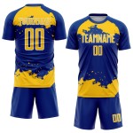 Maglia da calcio personalizzata con frammento di uniforme artistica astratta, stampata a sublimazione, colore giallo-bianco Maglia da calcio personalizzata con frammento di uniforme artistica astratta, stampata a sublimazione, colore giallo-bianco