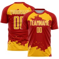 Frammento di sublimazione astratta di maglia da calcio rossa e bianca personalizzata