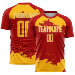 Frammento di sublimazione astratta di maglia da calcio rossa e bianca personalizzata