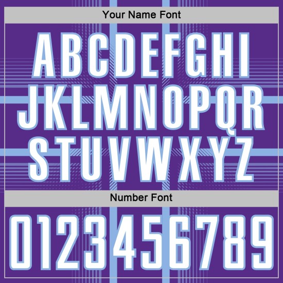 Maglia da calcio personalizzata con stampa sublimatica blu e viola, divisa da calcio bianca e chiara Maglia da calcio personalizzata con stampa sublimatica blu e viola, divisa da calcio bianca e chiara