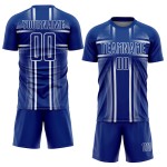 Maglia da calcio uniforme Royal Lines Sublimazione bianca personalizzata Maglia da calcio uniforme Royal Lines Sublimazione bianca personalizzata