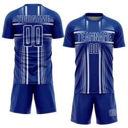 Maglia da calcio uniforme Royal Lines Sublimazione bianca personalizzata Maglia da calcio uniforme Royal Lines Sublimazione bianca personalizzata