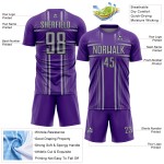 Maglia da calcio Purple Lines grigio-nera personalizzata con stampa a sublimazione
