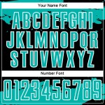 Maglia artistica con sublimazione, frammento di uniforme da calcio personalizzata, astratta, nera, acquamarina e bianca Maglia artistica con sublimazione, frammento di uniforme da calcio personalizzata, astratta, nera, acquamarina e bianca