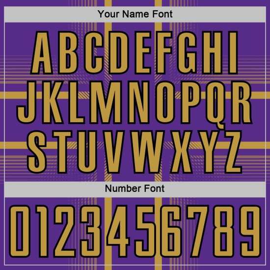 Maglia da calcio personalizzata con linee viola uniforme stampata a sublimazione, oro antico-nero Maglia da calcio personalizzata con linee viola uniforme stampata a sublimazione, oro antico-nero