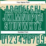 Maglia da calcio Kelly personalizzata con frammento d'arte astratta verde e crema, stampata a sublimazione Maglia da calcio Kelly personalizzata con frammento d'arte astratta verde e crema, stampata a sublimazione