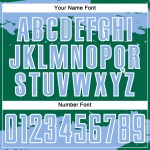 Maglia da calcio con stampa a sublimazione Kelly Fragment azzurro-bianco astratto arte personalizzata verde