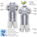 Maglia da calcio bianca personalizzata con linee di sublimazione della Marina Militare Maglia da calcio bianca personalizzata con linee di sublimazione della Marina Militare