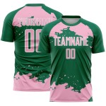 Frammento uniforme sublimazione maglia verde rosa-bianca arte astratta personalizzata calcio Kelly Light Frammento uniforme sublimazione maglia verde rosa-bianca arte astratta personalizzata calcio Kelly Light