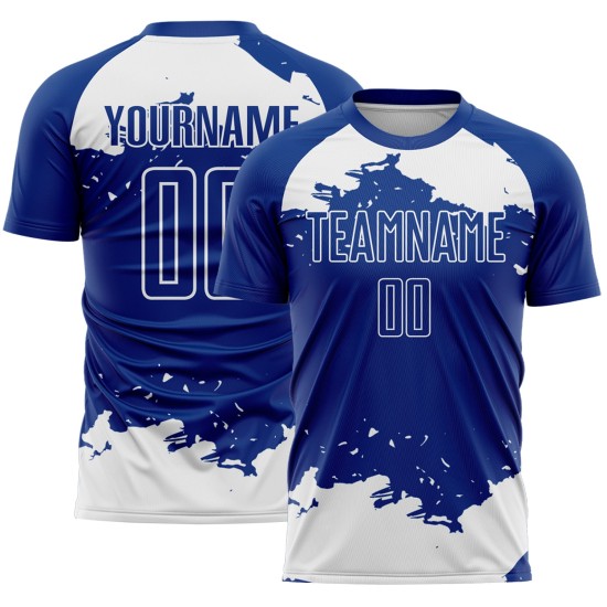 Maglia da calcio con frammento d'arte, stampata a sublimazione, uniforme personalizzata astratta bianca