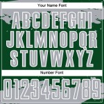 Frammento personalizzato di uniforme grigio-bianca con sublimazione, maglia verde, arte astratta del calcio Frammento personalizzato di uniforme grigio-bianca con sublimazione, maglia verde, arte astratta del calcio