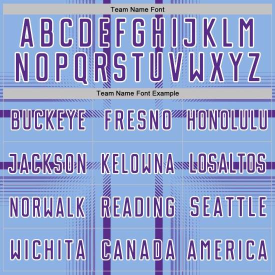 Maglia da calcio blu chiaro con stampa sublimatica viola-bianca, uniforme personalizzata Maglia da calcio blu chiaro con stampa sublimatica viola-bianca, uniforme personalizzata