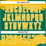 Maglia da calcio Kelly oro-bianca personalizzata Green Art con frammento astratto e stampa a sublimazione