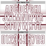 Maglia da calcio personalizzata con linee bordeaux e stampata a sublimazione bianca Maglia da calcio personalizzata con linee bordeaux e stampata a sublimazione bianca