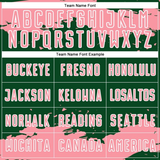 Frammento di uniforme da calcio con stampa a sublimazione astratta rosa-bianca su maglia verde personalizzata Frammento di uniforme da calcio con stampa a sublimazione astratta rosa-bianca su maglia verde personalizzata