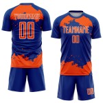 Maglia da calcio personalizzata con stampa astratta arancione-bianca, frammento di uniforme da calcio