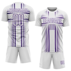 Maglia da calcio viola uniforme con linee sublimatiche bianche personalizzate Maglia da calcio viola uniforme con linee sublimatiche bianche personalizzate