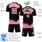 Maglia astratta rosa-bianca nera di medie dimensioni, frammento personalizzato, uniforme da calcio Maglia astratta rosa-bianca nera di medie dimensioni, frammento personalizzato, uniforme da calcio